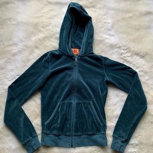 Teal velour juicy couture zip up!